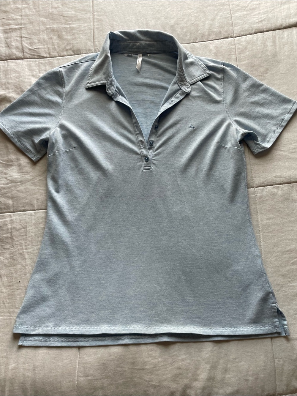 Travis Mathew Womens Powder Blue Short Sleeve Polo Small Golf Lightweight Cool